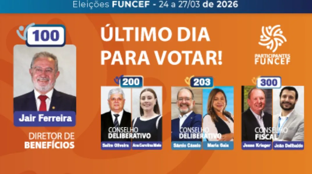 Hoje é o último dia para votar nas Eleições Funcef 2026