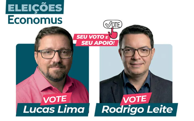 Eleições do Economus começam em 16/04. Entidades apoiam Lucas Lima e Rodrigo Leite