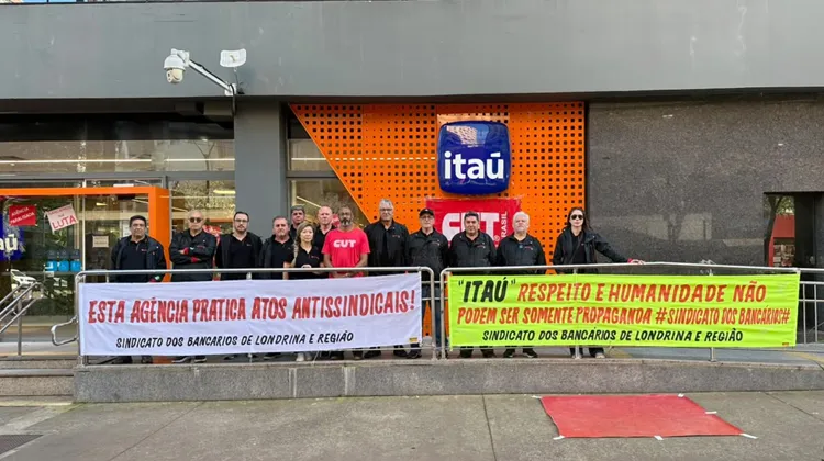 Londrina: Sindicato paralisa agência do Itaú para combater atos antissindicais